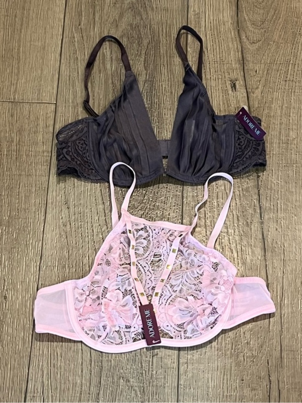 Adore Me Lot Of 2 Sexy Strappy Unlined Underwire Lingerie Bra Size 34B New